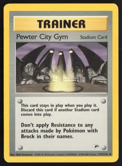 Pokemon TCG | Pewter City Gym 115/132 | Uncommon | Gym Heroes | MP - Image 2