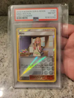 Pokemon Tcg Mina Reverse Holo 183/214 Lost Thunder Psa 8 - Image 1