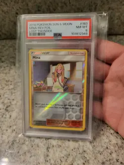 Pokemon Tcg Mina Reverse Holo 183/214 Lost Thunder Psa 8 - Image 2