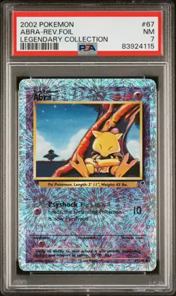 2002 POKEMON LEGENDARY COLLECTION #67 ABRA-REVERSE FOIL PSA 7 - Image 1