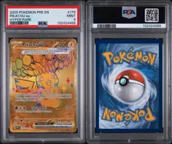 2025 POKEMON PRISMATIC EVOLUTIONS #179 PIKACHU EX HYPER RARE PSA 9 - Image 3
