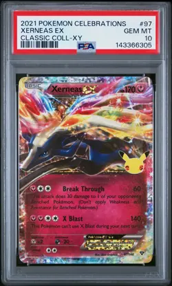 2021 POKEMON CELEBRATIONS CLASSIC COLL #97 XERNEAS EX PSA 10 - Image 1