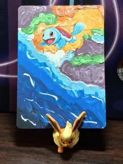 Pokemon Squirtle Hand Painted Card - Image 1