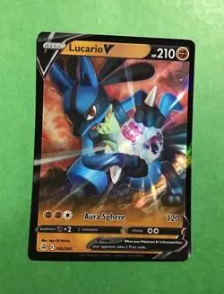 LUCARIO Pokemon Card V 146/264 Fusion Strike Holo Ultra Rare NM+ - Image 1