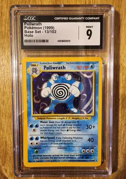 CGC 9 MINT Poliwrath 1999 Base Set 13/102 Holo Pokemon Card Free Shipping!!! - Image 1