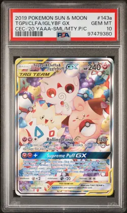 2019 POKEMON SUN & MOON COSMIC ECLIPSE TOGEPI & CLEFFA & IGGLYBUFF GX PSA 10 - Image 1