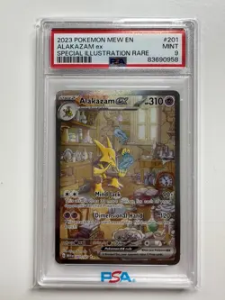 PSA 9 Alakazam EX 201 English Pokemon 151 2023 Special Illustration Rare - Image 1