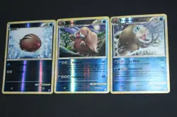 Pokemon Card Lot LP-PL Reverse Holo Swinub, Piloswine, & Mamoswine Triumphant - Image 1