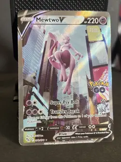 Pokemon TCG Mewtwo v Alt Art Full Art Holo Ultra Rare Card 072/078 Pokemon Go - Image 2