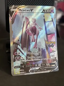 Pokemon TCG Mewtwo v Alt Art Full Art Holo Ultra Rare Card 072/078 Pokemon Go - Image 3