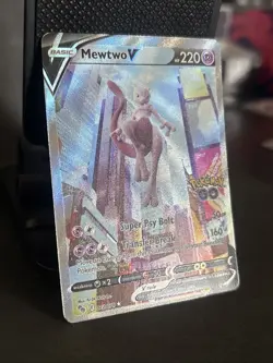 Pokemon TCG Mewtwo v Alt Art Full Art Holo Ultra Rare Card 072/078 Pokemon Go - Image 4