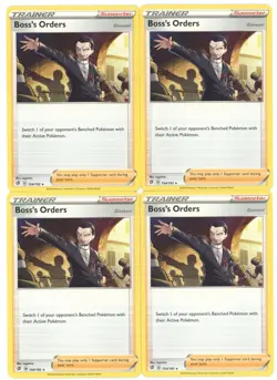 4x Pokemon TCG Boss's Orders 154/192 Deck Exclusive Non-Holo Playset - Image 1