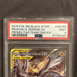 2019 POKEMON SM BLACK STAR PROMO #SM168 FULL ART/PIKACHU & ZEKROM GX PSA 9 - Image 3