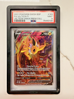 2021 POKEMON SWSH BLACK STAR PROMO #183 FULL ART/JOLTEON V PSA 9 - Image 1
