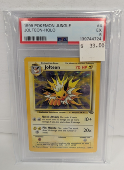 1999 Pokemon Jungle Jolteon-Holo #4 EX PSA 5 - Image 3