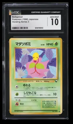 1998 Pokemon Vending Series 3 Bellsprout CGC 10 Japanese #069 Rare - Image 1