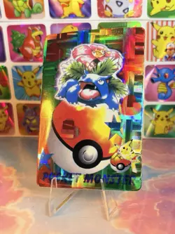 Pokemon HOLO Vintage Pocket Monsters Vending Prism Sticker 1998 Nintendo - Image 3
