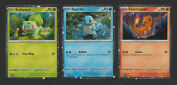 Pokemon 151 Charmander Bulbasaur Squirtle Cosmo Holo PROMOS *MEW SET W/ SWIRLS * - Image 1