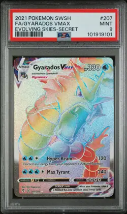 PSA 9 Gyarados VMAX Rainbow Hyper Rare Pokemon Evolving Skies SR English - Image 1