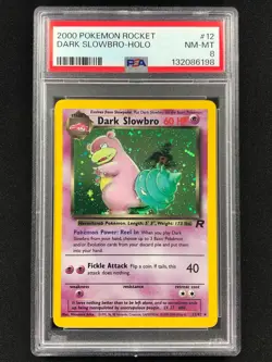 Pokemon 2000 Dark Slowbro Holo 12/82 Rocket PSA 8 - Image 1