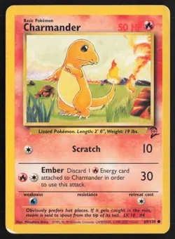 Pokemon TCG | Charmander 69/130 | Common | Base Set 2 | Moderately Played - Image 2
