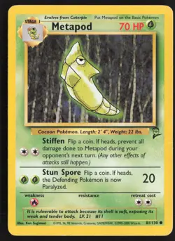 Pokemon TCG | Metapod 81/130 | Common | Base Set 2 | Moderately Played - Image 2