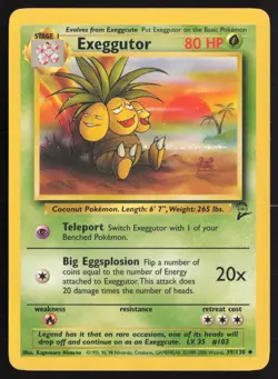 Pokemon TCG | Exeggutor 39/130 | Uncommon | Base Set 2 | Moderately Played - Image 2