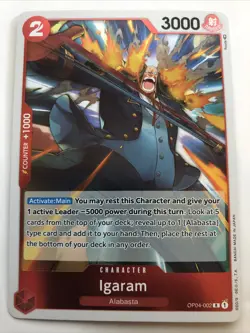 One Piece Kingdoms Of Intrigue Igaram Foil OP04-002 NM Rare - Image 1