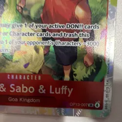 Ace & Sabo & Luffy OP13-007 Carrying on His Will Foil Character One Piece - Image 2