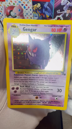 Original 1999 Gengar 5/62 Fossil Holo Rare WOTC Pokemon TCG Card MP - Image 2