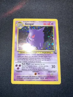 Pokemon TCG Gengar Fossil Holo Card 5/62 Unlimited Rare - Image 1
