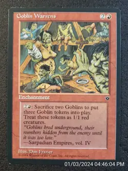 Goblin Warrens [Fallen Empires] Magic MTG CARD NEAR MINT (DS3D1B8) - Image 1