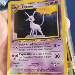 Pokemon Espeon Neo Discovery Rare Stage 1 70 HP 20/75 Regular English Card - Image 1