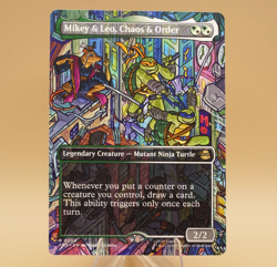 Mikey & Leo, Chaos & Order | 200 | Rare | Borderless | Regular | TMNT | MTG - Image 1