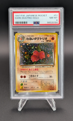 Dark Dugtrio 1997 Pokemon Japanese Rocket Holo #51 PSA 8 - Image 1
