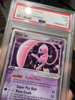 SWIRL PSA 3 2006 Pokemon EX Holon Phantoms Mew EX Holo Foil 100/110 - Image 3