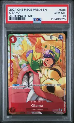 ONE PIECE CCG: OTAMA PRB01 - ALTERNATE ART OP01-006 PSA 10 GEM MINT - Image 1
