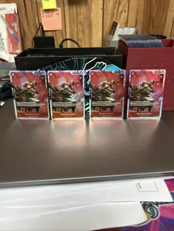 4X Roronoa Zoro SR ST21-015 SR One Piece TCG Gear 5 EX Deck Foil English Playset - Image 1