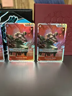 4X Roronoa Zoro SR ST21-015 SR One Piece TCG Gear 5 EX Deck Foil English Playset - Image 3