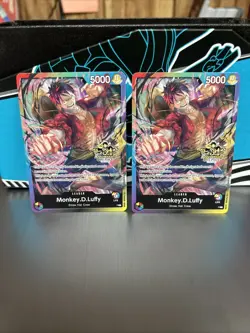 2x Monkey.D.Luffy Leader 3rd Anniversary Tournament Pack P-L One Piece TCG NM - Image 1