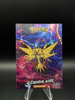 2025 POKEMON STAINED GLASS Crystal Card #144 Zapdos Kanto Peru Foil - Image 3