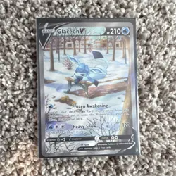 Pokemon Glaceon V Full Art Ultra Rare Holo 175/203 SWSH07 Evolving Skies Card - Image 1