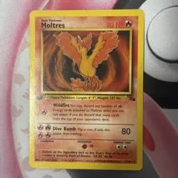 Pokemon TCG Moltres Fossil Card 27/62 1st Edition Rare - Image 1