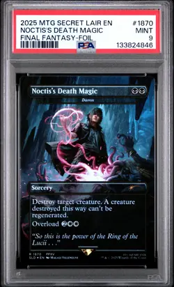 2025 MTG SECRET LAIR DROP #1870 NOCTIS'S DEATH MAGIC PSA 9 - Image 1