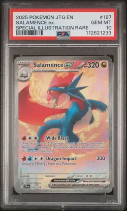 2025 POKEMON JTG EN-JOURNEY TOGETHER #187 SALAMENCE EX PSA 10 - Image 1
