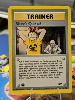 Blaine's Quiz #3 [1st Edition] #112/132 Pokemon Gym Challenge - Image 1
