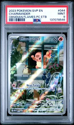 2023 POKEMON OBSIDIAN FLAMES POKEMON CENTER ETB PROMO SVP #044 CHARMANDER PSA 9 - Image 1