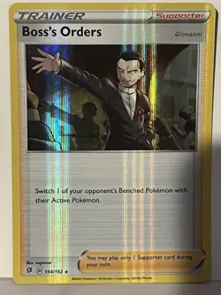 Boss's Orders Holo 154/192 SWSH02: Rebel Clash NM Pokemon Fast Ship - Image 1