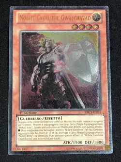 YUGIOH NOBLE KNIGHT GWALCHAVAD LTGY-IT081 1ST ULTIMATE NM ITALIAN - Image 1