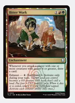 Bitter Work (Foil) | MTG TLA | Gruul Enchantment Earthbend Power 4 Draw | NM - Image 1